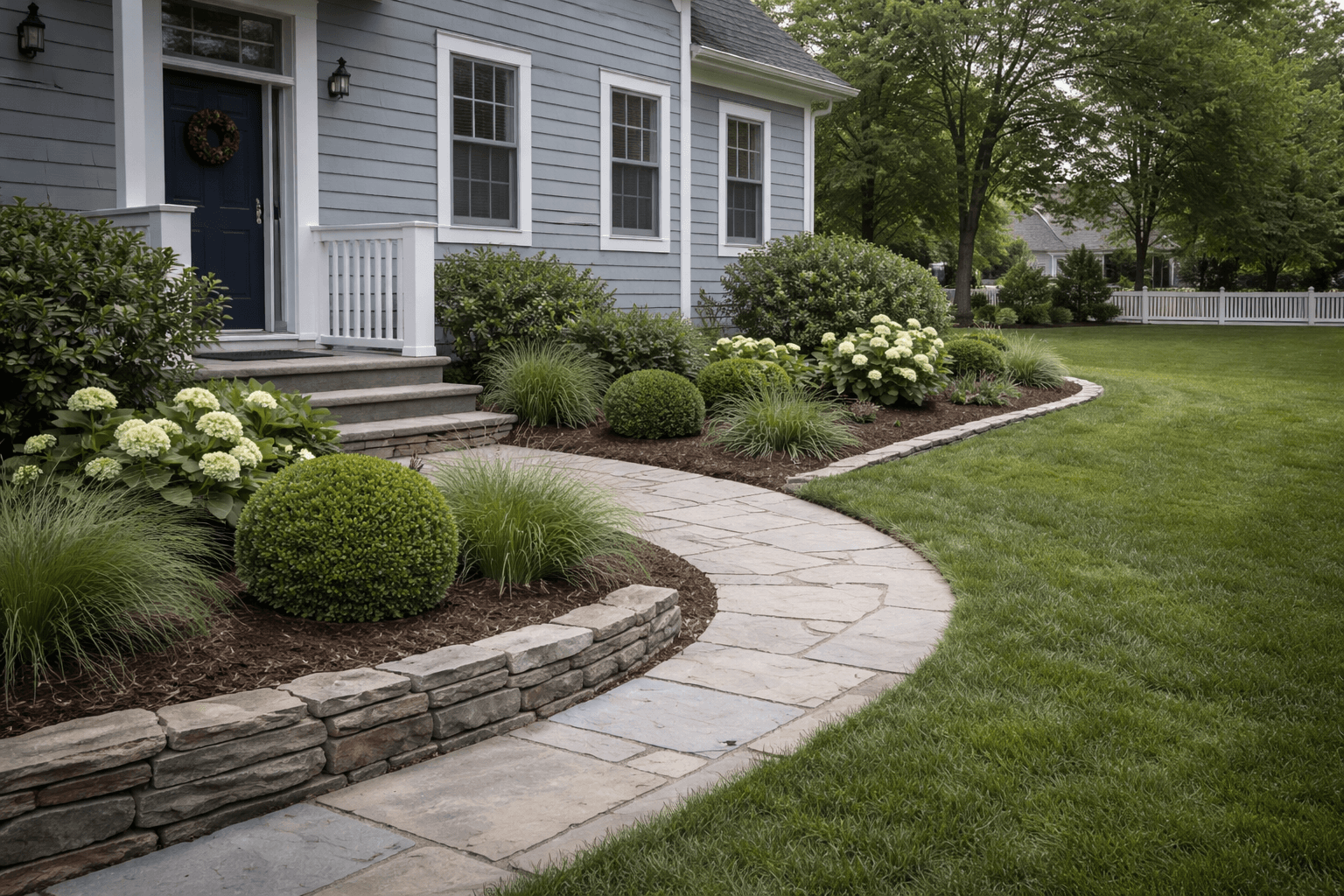 Landscaping work for a Connecticut home project